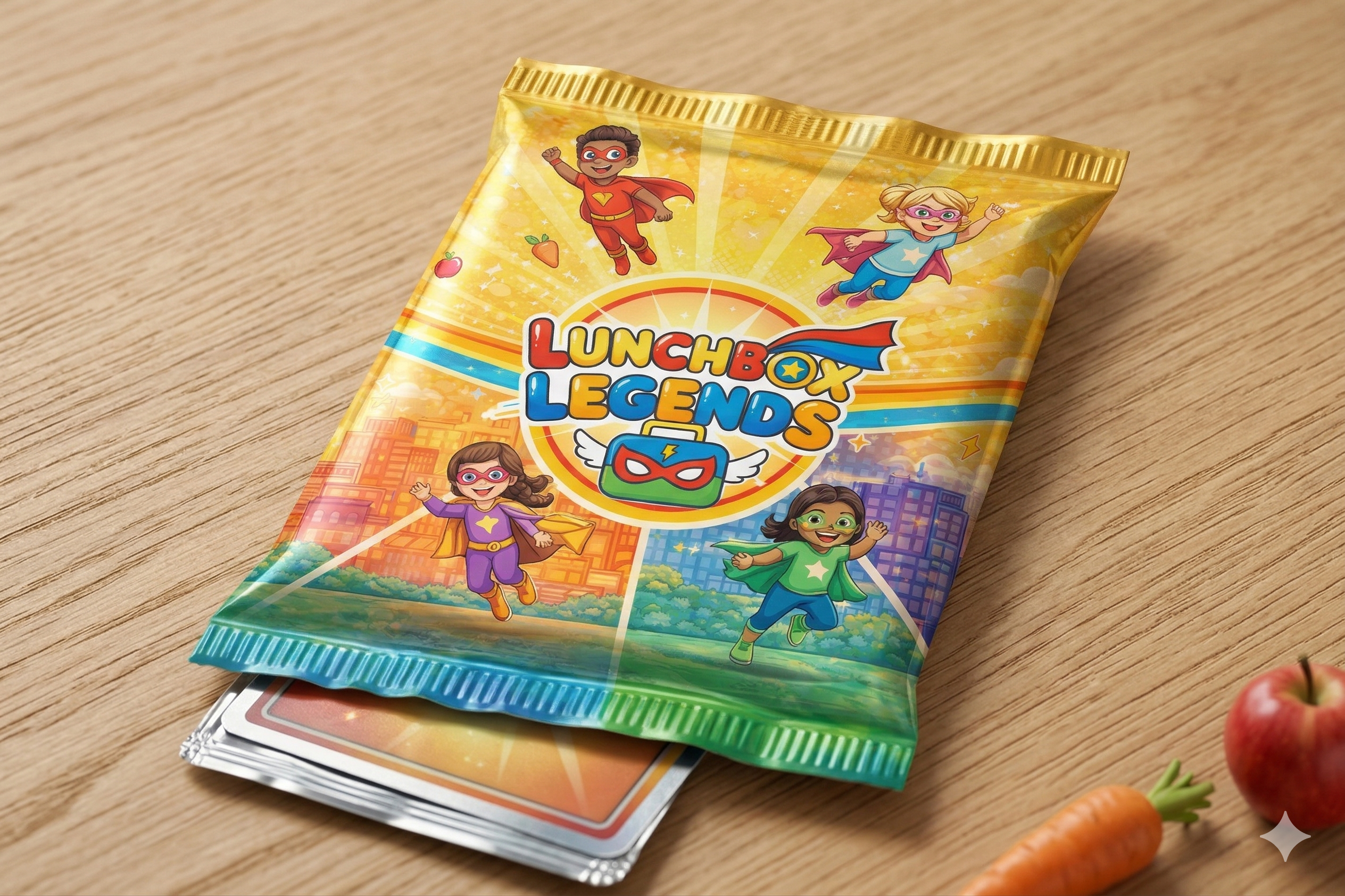 Lunchbox Legends Starter Pack — 12 Custom Superhero Cards