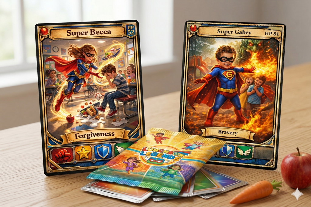 Lunchbox Legends Hero Collection — 25 Custom Superhero Cards